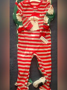 Carter's Two Sets of Christmas One-Piece Footed Pajamas